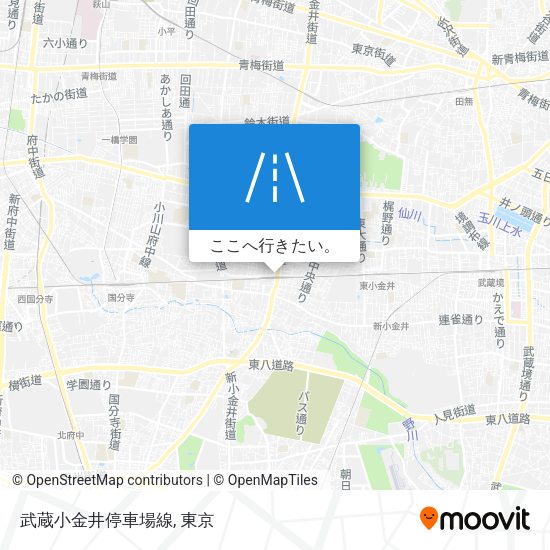 武蔵小金井停車場線地図