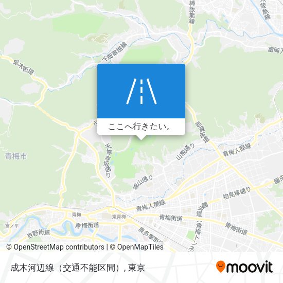 成木河辺線（交通不能区間）地図