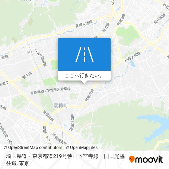 埼玉県道・東京都道219号狭山下宮寺線　旧日光脇往還地図