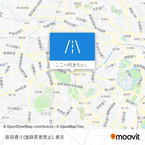新宿通り(進路変更禁止)地図