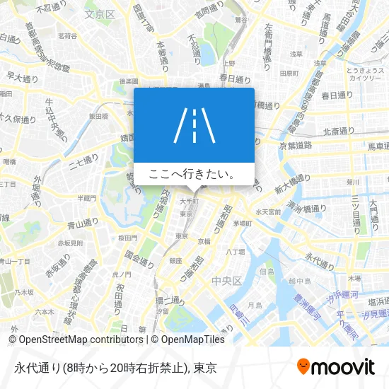 永代通り(8時から20時右折禁止)地図