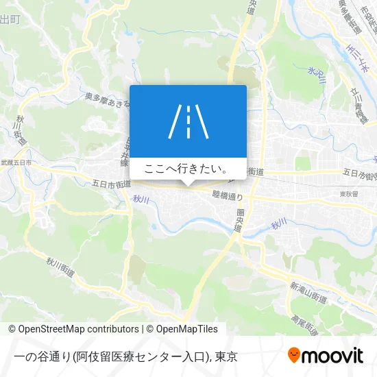 一の谷通り(阿伎留医療センター入口)地図