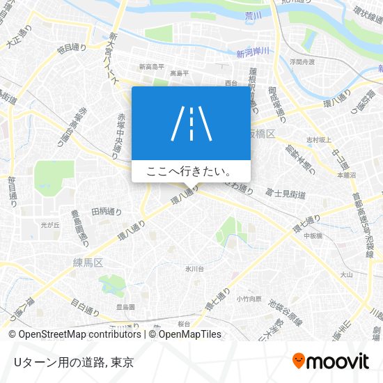 Uターン用の道路地図