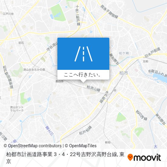 柏都市計画道路事業 3・4・22号吉野沢高野台線地図