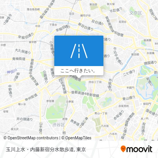 玉川上水・内藤新宿分水散歩道地図
