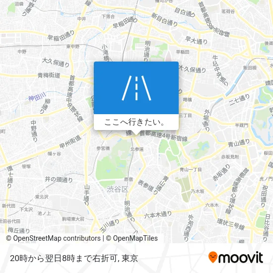 20時から翌日8時まで右折可地図