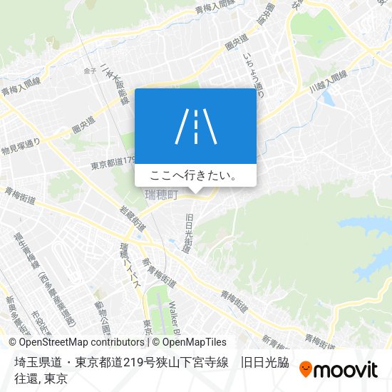埼玉県道・東京都道219号狭山下宮寺線　旧日光脇往還地図