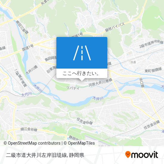 二級市道大井川左岸旧堤線地図