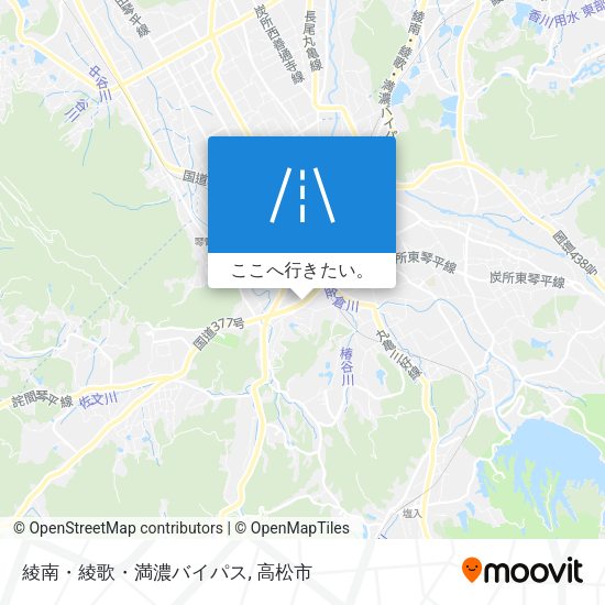 綾南・綾歌・満濃バイパス地図
