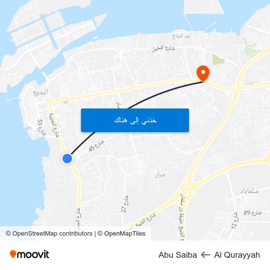 Al Qurayyah to Al Qurayyah map