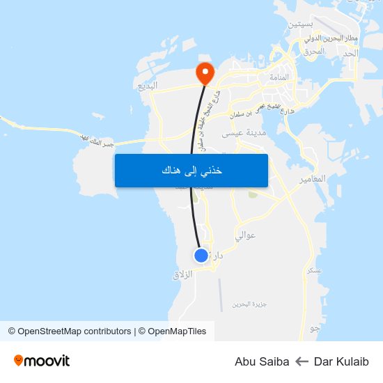 Dar Kulaib to Abu Saiba map