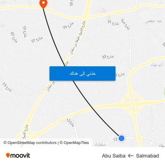 Salmabad to Abu Saiba map