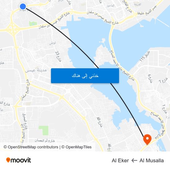 Al Musalla to Al Eker map