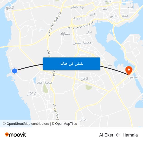 Hamala to Al Eker map