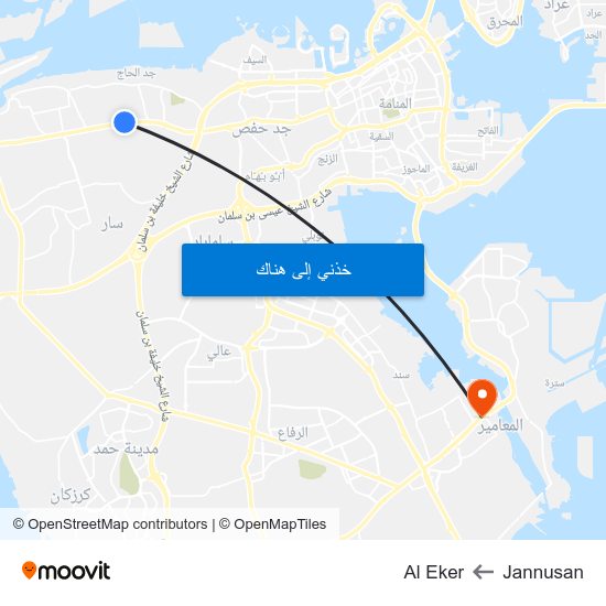 Jannusan to Al Eker map