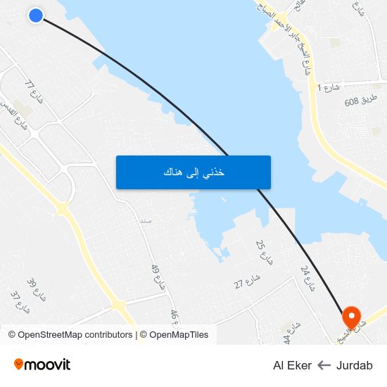 Jurdab to Al Eker map