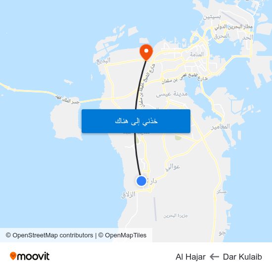Dar Kulaib to Al Hajar map