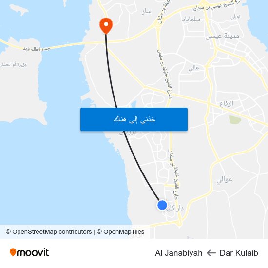 Dar Kulaib to Al Janabiyah map