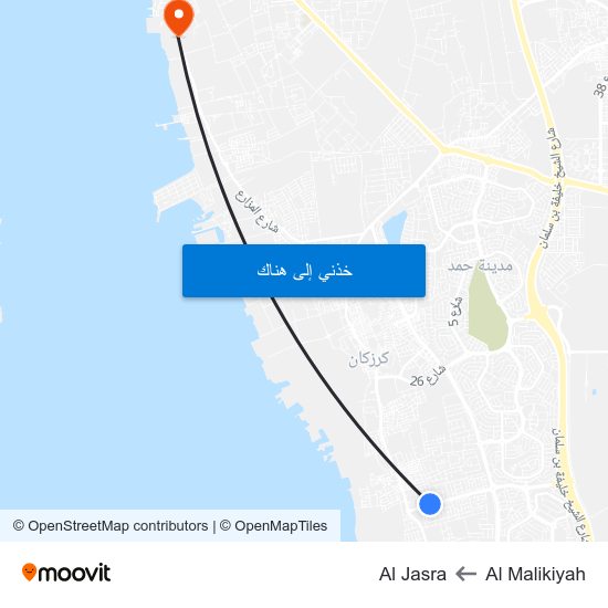 Al Malikiyah to Al Jasra map