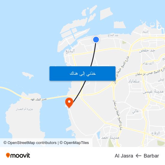 Barbar to Al Jasra map