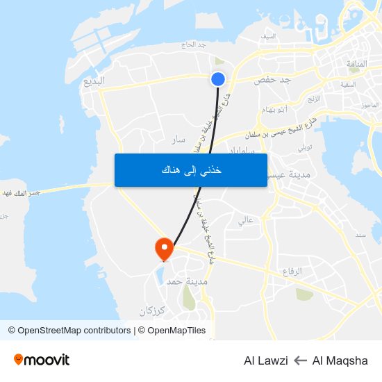 Al Maqsha to Al Lawzi map