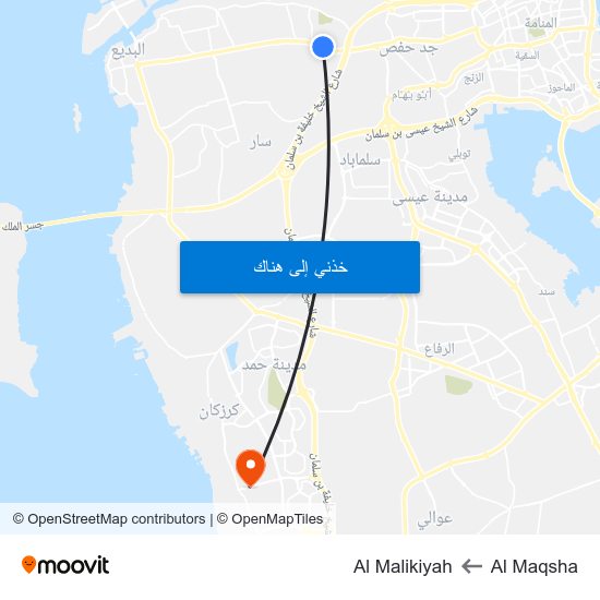 Al Maqsha to Al Malikiyah map