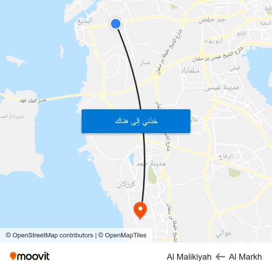 Al Markh to Al Malikiyah map