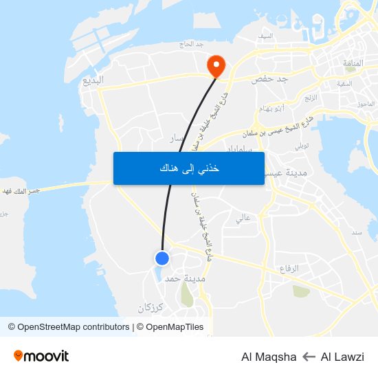 Al Lawzi to Al Maqsha map