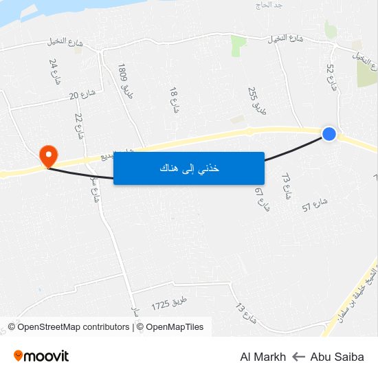Abu Saiba to Abu Saiba map