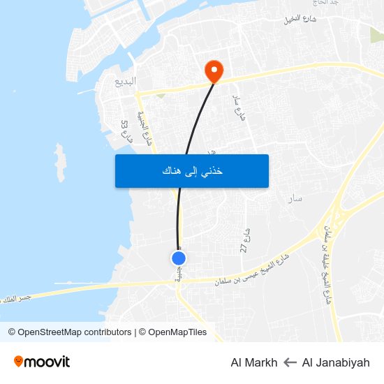 Al Janabiyah to Al Markh map