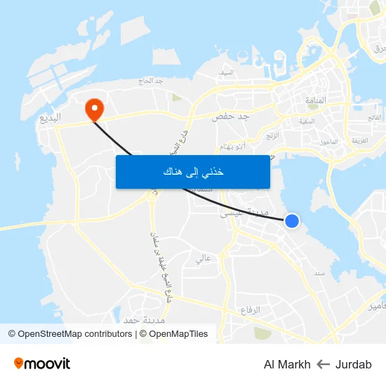 Jurdab to Al Markh map