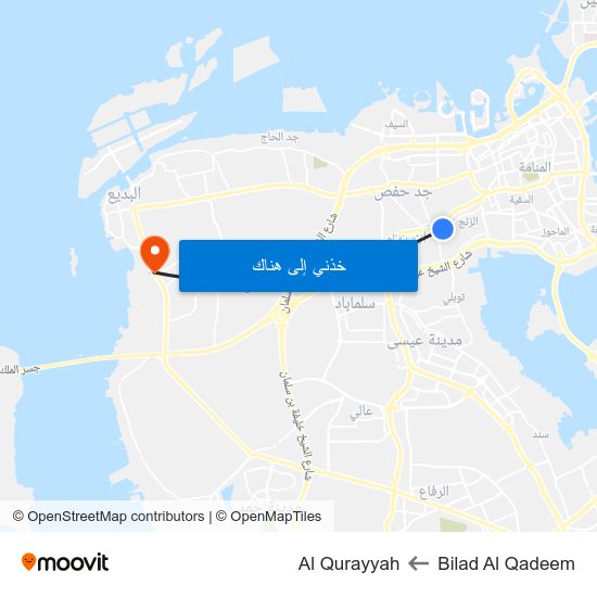 Bilad Al Qadeem to Al Qurayyah map