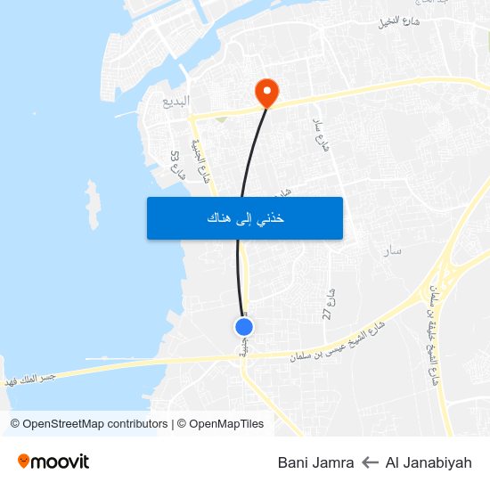 Al Janabiyah to Al Janabiyah map