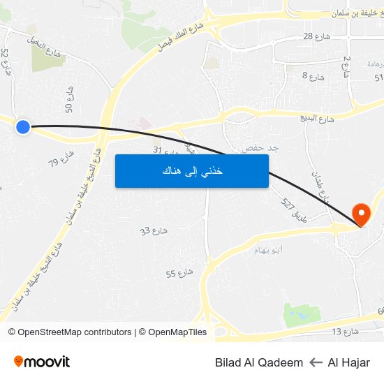 Al Hajar to Bilad Al Qadeem map
