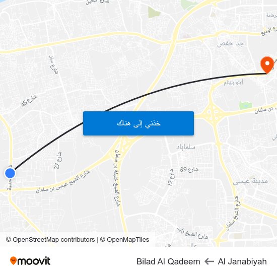 Al Janabiyah to Bilad Al Qadeem map