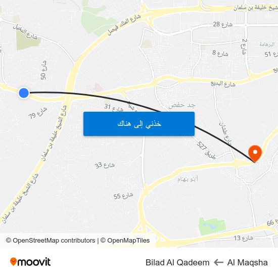 Al Maqsha to Bilad Al Qadeem map