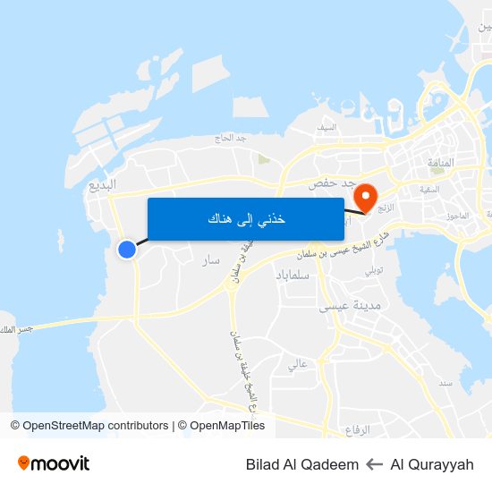 Al Qurayyah to Bilad Al Qadeem map