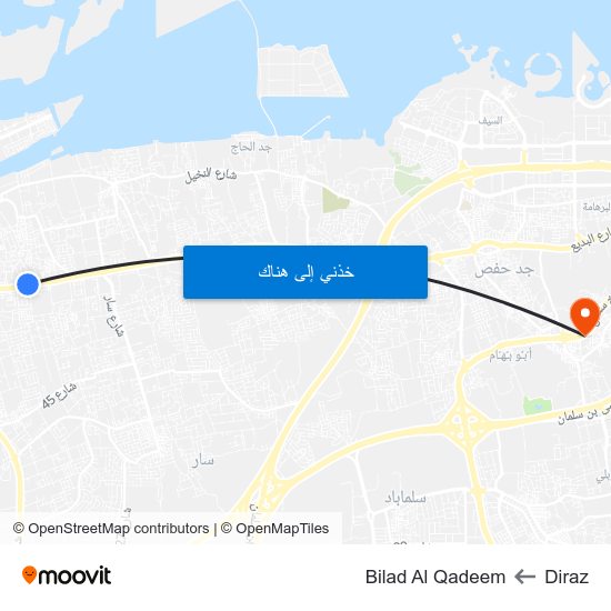 Diraz to Bilad Al Qadeem map