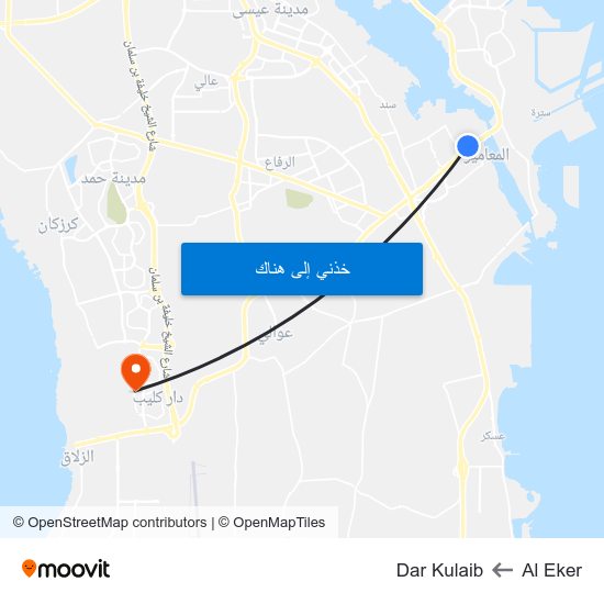 Al Eker to Dar Kulaib map