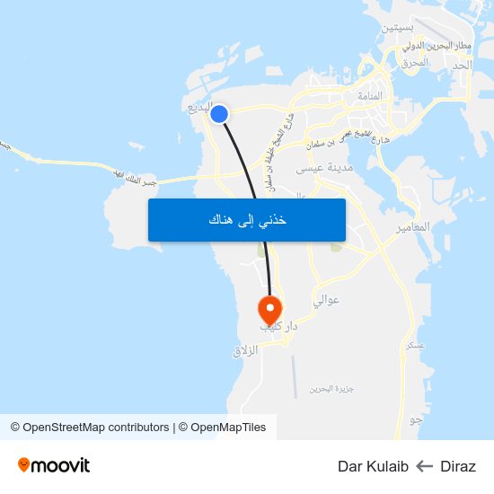 Diraz to Dar Kulaib map