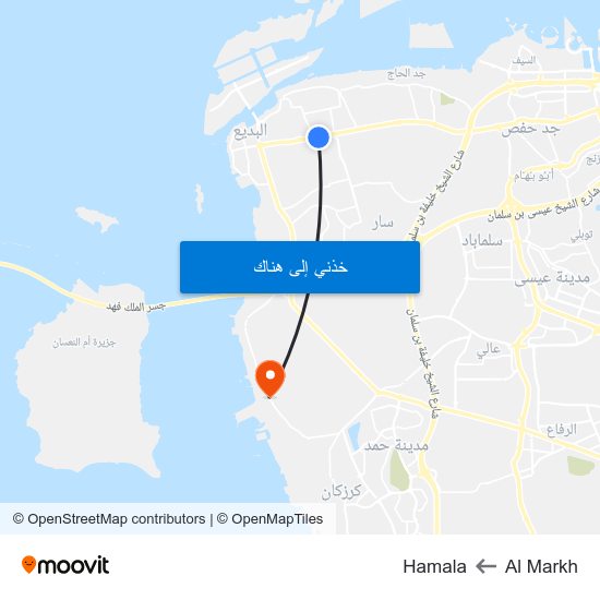 Al Markh to Hamala map