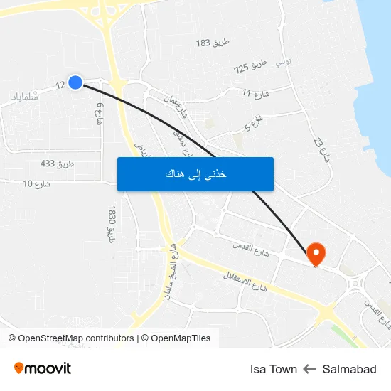Salmabad to Isa Town map