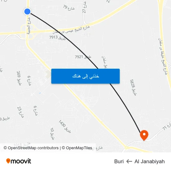 Al Janabiyah to Buri map