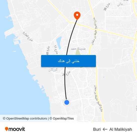 Al Malikiyah to Buri map