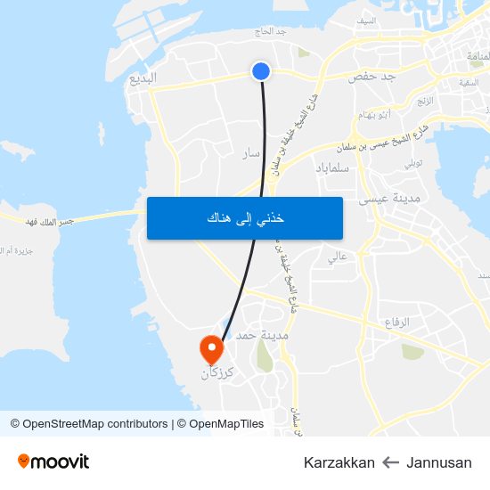 Jannusan to Karzakkan map