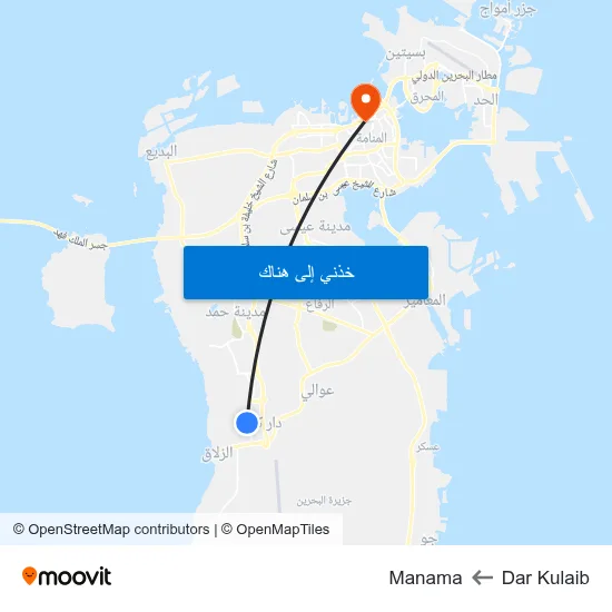Dar Kulaib to Manama map