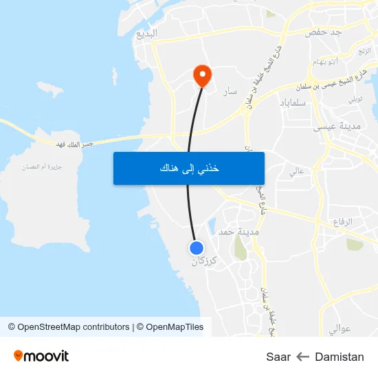 Damistan to Saar map