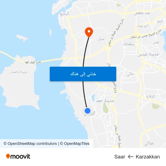 Karzakkan to Saar map