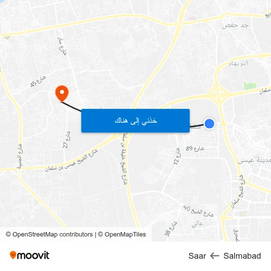 Salmabad to Saar map