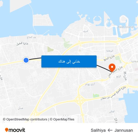 Jannusan to Salihiya map